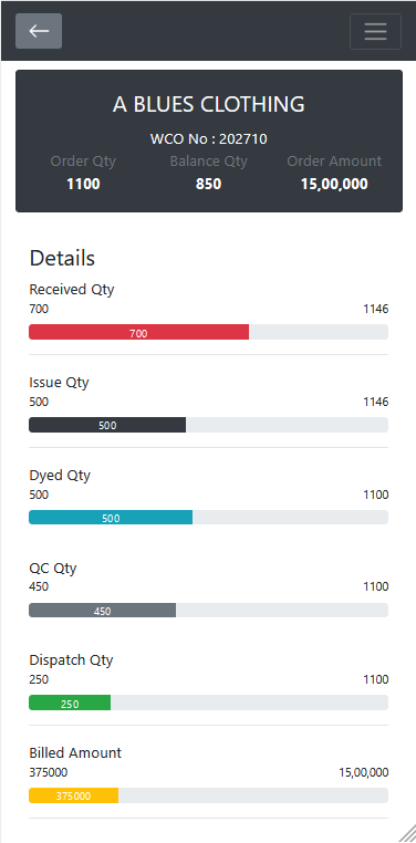 Smaac Tex mobile app — textile order management